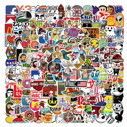 100PCS European and American Tide Brand Waterproof Graffiti Sticker Suitcase NotebookMobilePhoneRefrigeratorHelmet