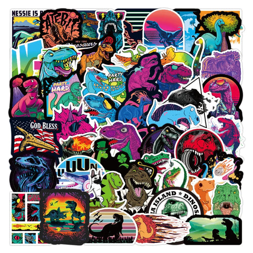 50PCS Dinosaur World Graffiti Stickers Personalized Waterproof Luggage Laptop  Refrigerator Water Cup Decoration