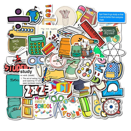 50PCS Creative School Stationery Children's Toys Graffiti Notebook Mobile Phone Manual Sticker Waterproof
