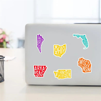 50PCS    PersonalityLetters Graffiti Cartoon Car Travel Outdoor Motorcycle Pattern Waterproof Car Helmet Sticker