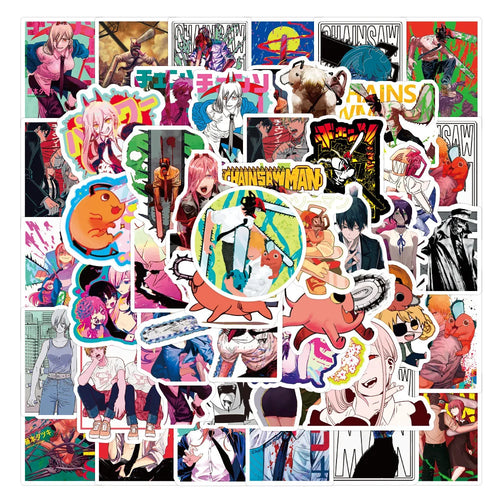 50PCS Cartoon Anime Chainsaw People Graffiti Stickers Cartoon Car Luggage Laptop Scooter Stickers