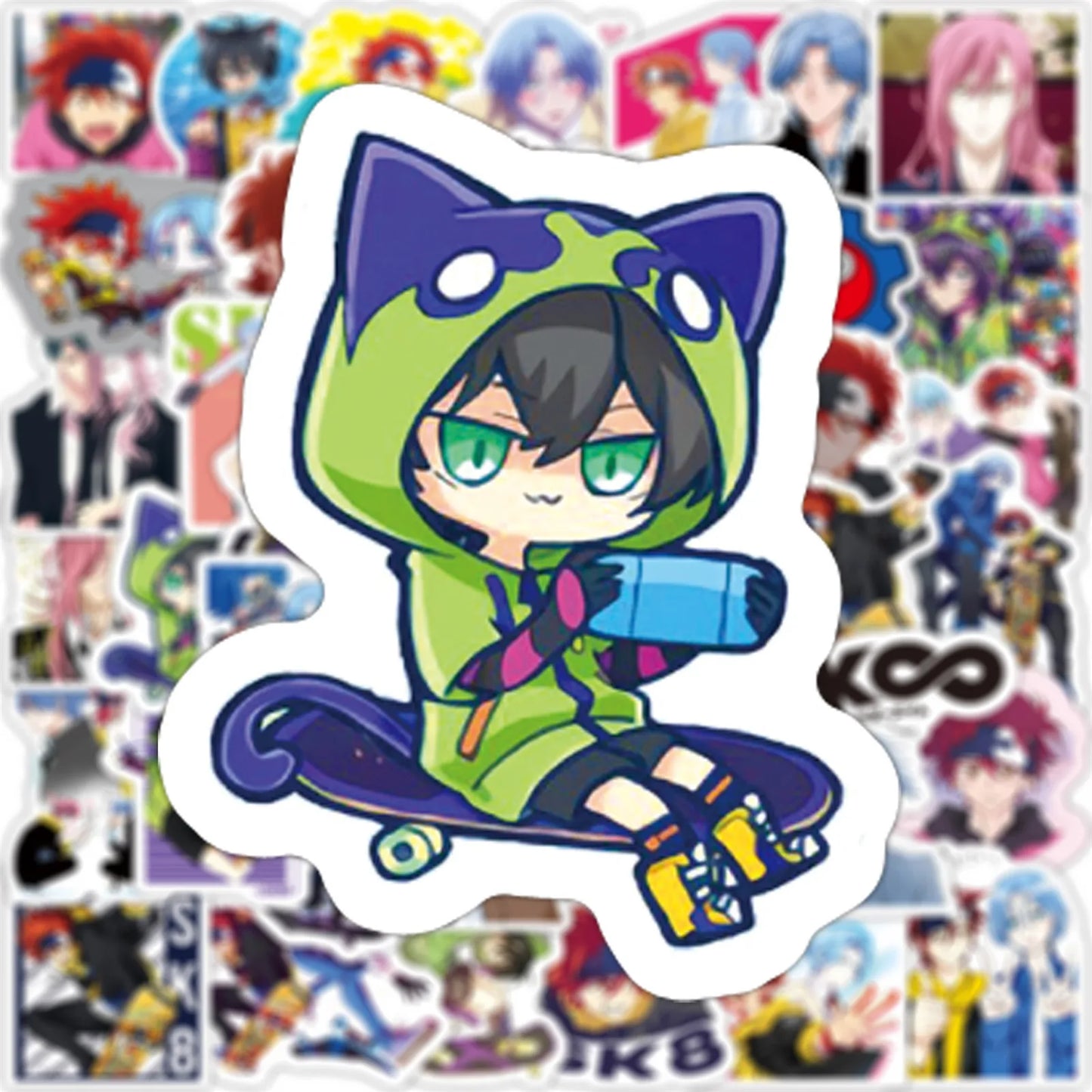 50PCS cartoon unlimited skateboard graffiti stickers, personalized DIY bags, laptops, helmets, PVC waterproof decorative stickers, toys