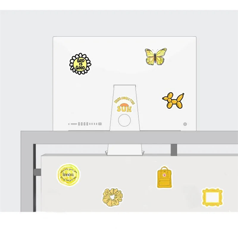 50PCS cartoon yellow flowers small fresh mobile phone computer water cup waterproof graffiti sticker decoration