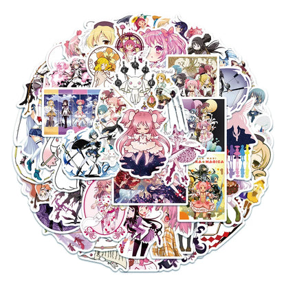 50PCS cartoon animation Magic Girl Little Round decorative style graffiti stickers, personalized, fashionable and creative trend DIY exquisite decorative decal cups, helmets, skateboard popular sticker toys