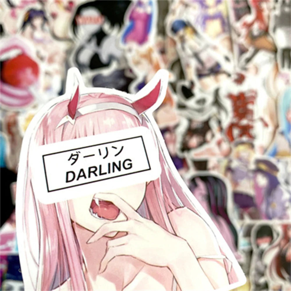 50PCS  Cartoon Anime Character Sexy Two-dimensional Pure Desire Graffiti Decoration Luggage Waterproof Stickers