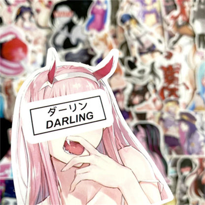 50PCS  Cartoon Anime Character Sexy Two-dimensional Pure Desire Graffiti Decoration Luggage Waterproof Stickers