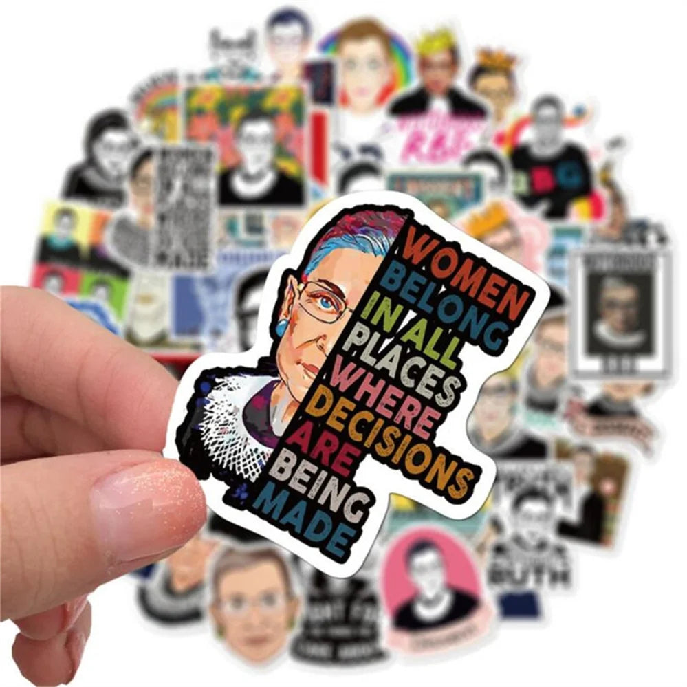 50 pieces of cartoon female judge character graffiti stickers, personalized DIY trolley, mobile phone case, laptop, notebook, decorative waterproof sticker toys