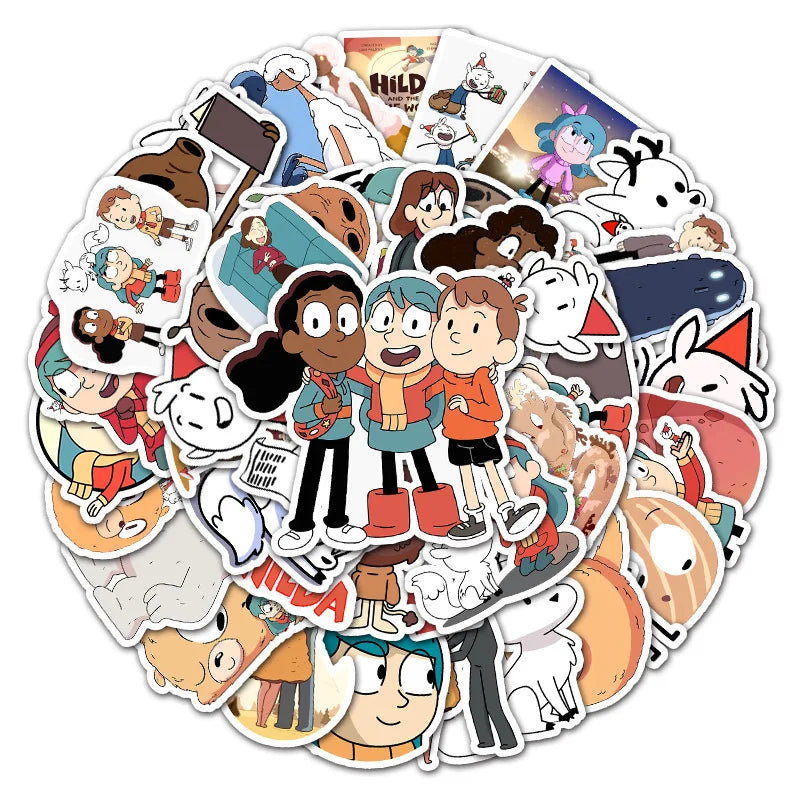 50PCS Cartoon Anime Hilda Girl Graffiti Notebook Guitar Bike Skateboard Gift Toy Waterproof Animation Sticker