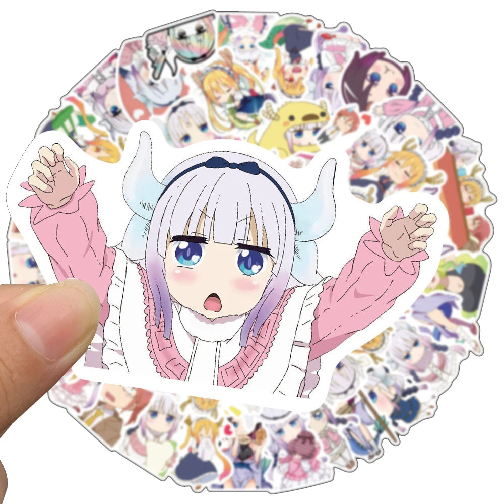 50PCS Cartoon Anime Kobayashi's Dragon Maid Graffiti Laptop Skateboard Guitar Fridge Waterproof Sticker