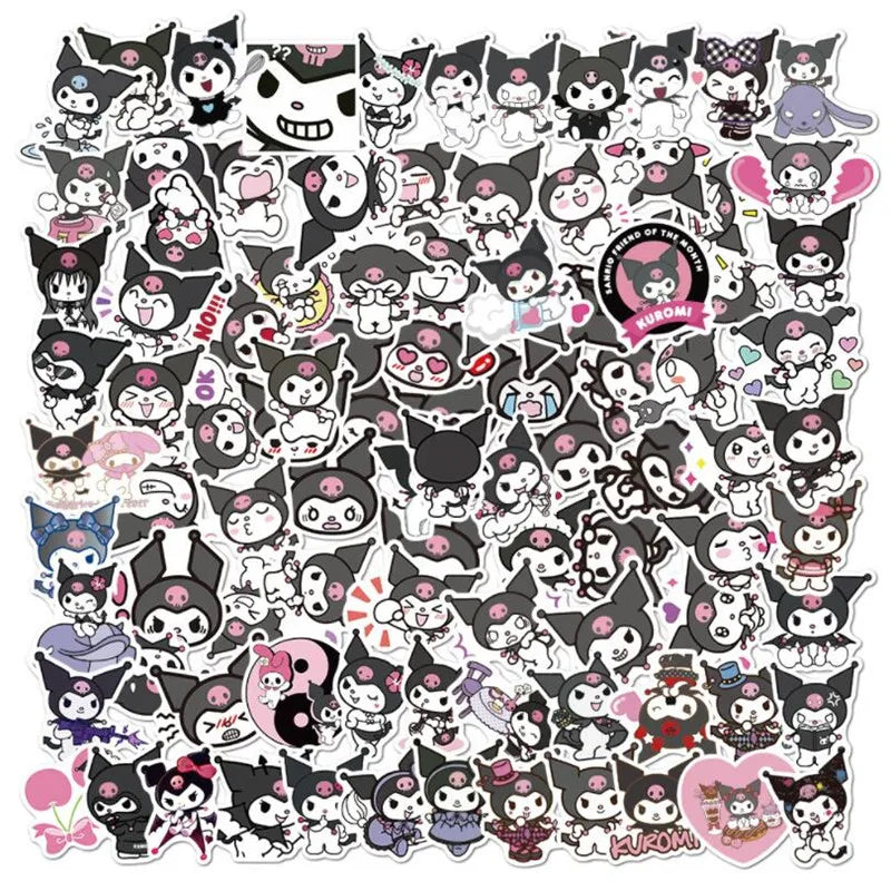 50PCS cartoon Japanese anime game black and beautiful melody decorative style graffiti stickers, personalized, fashionable and creative trend DIY exquisite decorative decal cups, helmets, skateboard popular sticker toys