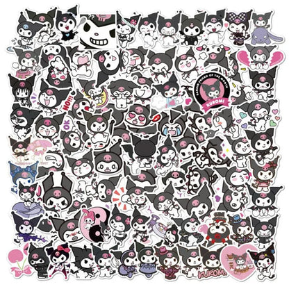 50PCS cartoon Japanese anime game black and beautiful melody decorative style graffiti stickers, personalized, fashionable and creative trend DIY exquisite decorative decal cups, helmets, skateboard popular sticker toys