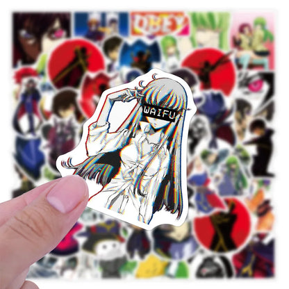 50pcs Anime CODE GEASS Lelouch’s Rebel Stickers Cartoon Graffiti Motorcycle Laboratory Furniture Luggage Toy DIY