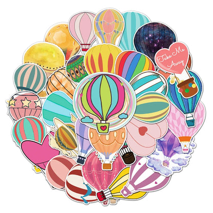 50PCS Hot Air Balloon Graffiti Stickers Personality Cartoon Fresh Children's Scooter Luggage Stationery Stickers