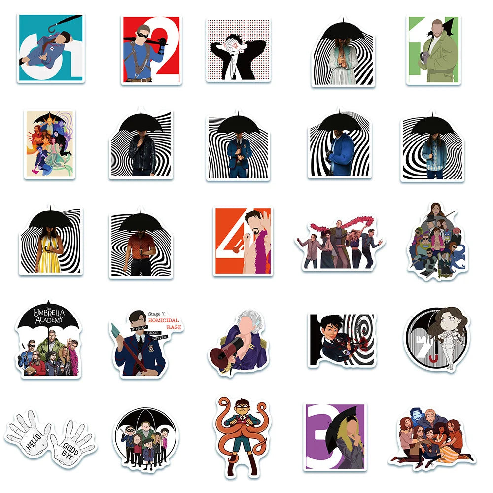 50PCS American Drama Umbrella College Graffiti Waterproof Sticker Suitcase Notebook StationeryBoxSkateboardHelmet