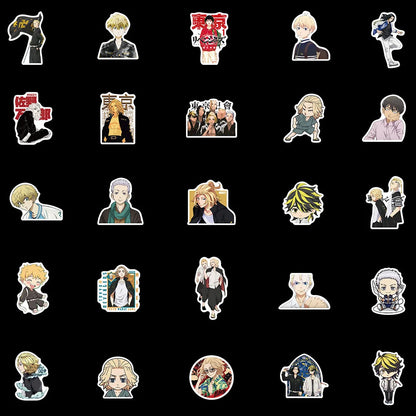 50PCS Anime New Tokyo Avengers Sticker Laptop Skateboard Mobile Phone Graffiti Gift Toy Waterproof Sticker
