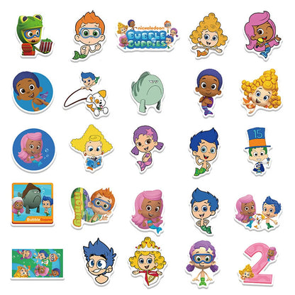 50PCS Cartoon Bubble Peacock Fish Graffiti Waterproof Sticker Suitcase Notebook Refrigerator Stationery BoxHelmet