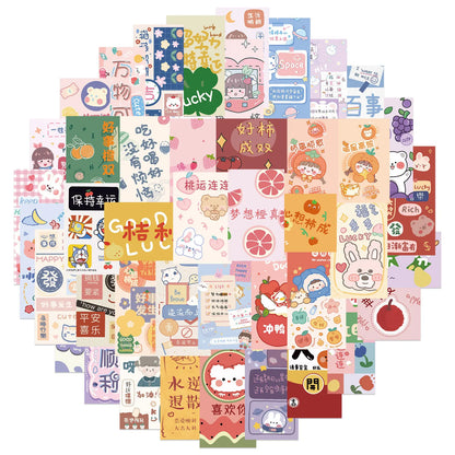 50PCS INS Wind Text Cartoon Pattern Graffiti Waterproof Sticker Suitcase Notebook Refrigerator SkateboardWaterCup