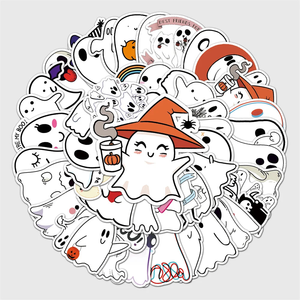 50PCS Ghost Graffiti Stickers Cartoon Cute  Stickers DIY Skateboard Notebook Water Cup Luggage Stickers