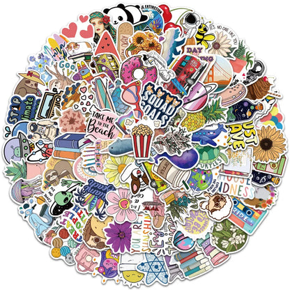 100PCS Cute Cartoon Fresh Creative Stickers Stickers Notebook Suitcase Mobile Phone Guitar Waterproof Stickers
