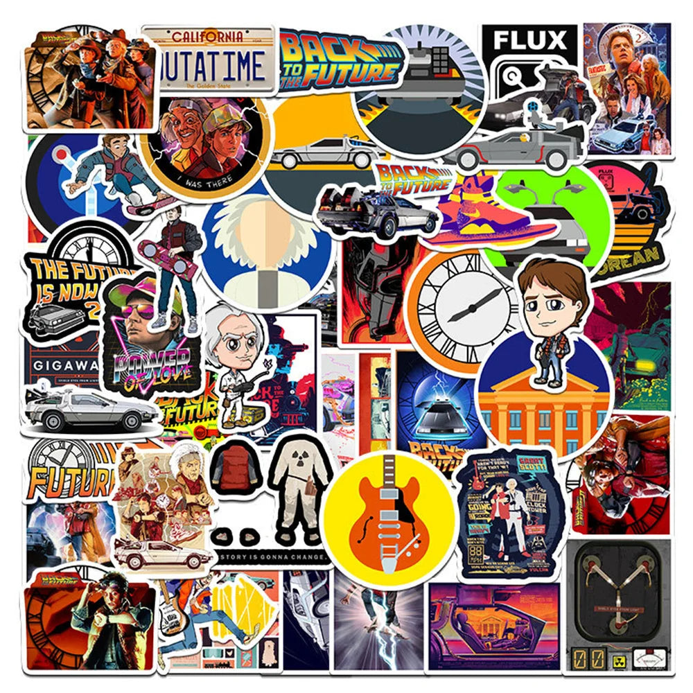 50PCS Film Back To The Future Graffiti Waterproof Sticker Suitcase Notebook Refrigerator Skateboard StationeryBox
