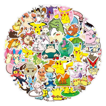 50PCS Animation Pokemon Personalized Decoration Graffiti Waterproof Sticker Notebook Skateboard Water Cup Helmet