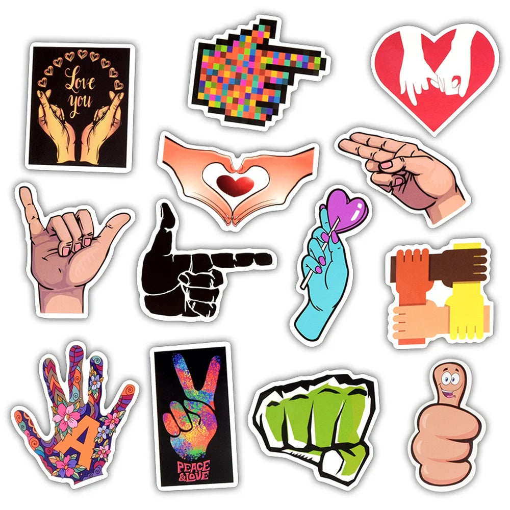 50PCSIns Net Celebrity Gesture Graffiti Stickers Trolley Refrigerator Guitar Scooter Computer Stickers