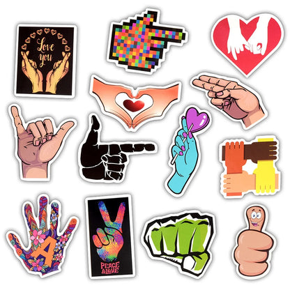 50PCSIns Net Celebrity Gesture Graffiti Stickers Trolley Refrigerator Guitar Scooter Computer Stickers