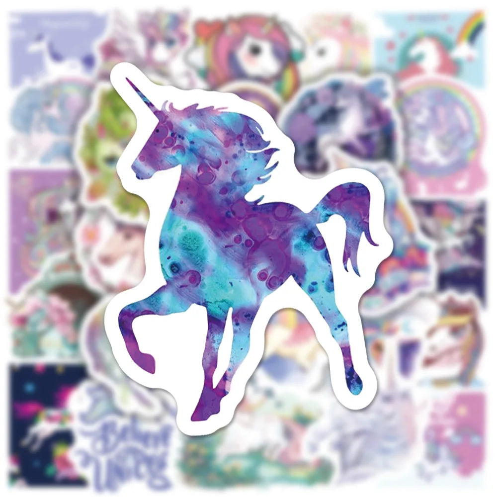 50PCS Cartoon Fairy Unicorn Personality Graffiti Sticker Water Cup Suitcase Notebook Motorcycle Skateboard Guitar