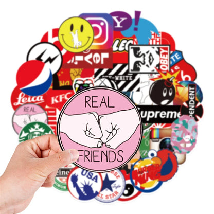 50PCS  Decorative Graffiti Stickers Computer Car Motorcycle Skateboard Stickers Wholesale Waterproof Stickers