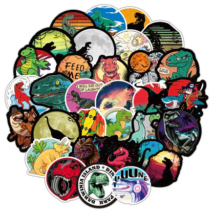 100PCS Cartoon Dinosaur World Graffiti Stickers Personalized Creative Fashion Decorative Stickers Trolley Case Bike Scooter Water Cup Popular Gift Toy Decals