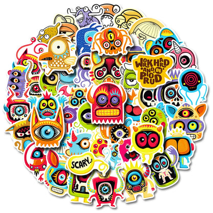 50PCS Little Monster Personality Cartoon Anime Graffiti Stickers Laptop Phone Case Bicycle Guitar Sticker