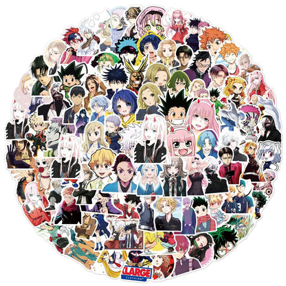 50PCS Cartoon Japanese Anime Mixed Sticker Graffiti/Volleyball Junior/Zero Two/Guitar Bike Skateboard Sticker