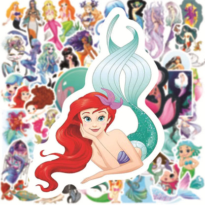 50PCS Cartoon Cute Mermaid Fairy Tale Girl Graffiti Suitcase Laptop Water Cup Toy Decorative Waterproof Stickers