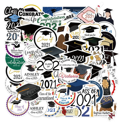 50PCS Graduation Season Graffiti Waterproof Sticker Suitcase Notebook Mobile Phone Refrigerator Helmet Water Cup