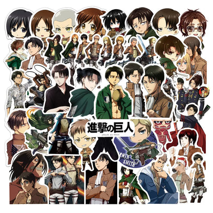 50pcs Japanese Animation Attack Giant Graffiti Waterproof Sticker Notebook Refrigerator Water Cup