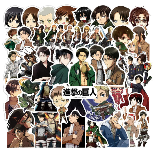 50pcs Japanese Animation Attack Giant Graffiti Waterproof Sticker Notebook Refrigerator Water Cup