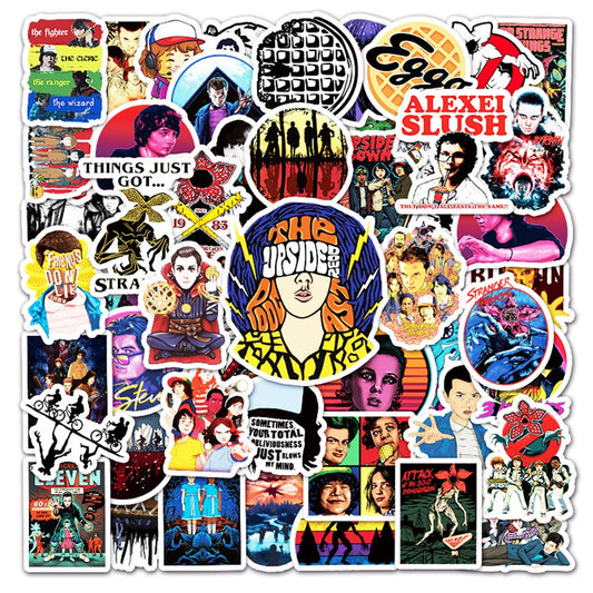 50PCS Stranger Things Cartoon Graffiti Stickers Luggage Laptop Phone Decoration Waterproof Stickers