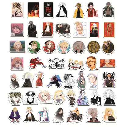 50PCS Anime Tokyo Avengers Cartoon Sticker Laptop Skateboard Mobile Phone Graffiti PVC Gift Toy Waterproof Sticker