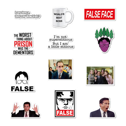 50PCS New American TV Series Office Graffiti Decoration Sticker Suitcase Guitar Waterproof Sticker