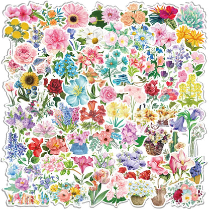 50PCS Flowers Plant Graffiti Laptop Guitar Motorcycle Luggage Skateboard Bike Waterproof Sticker