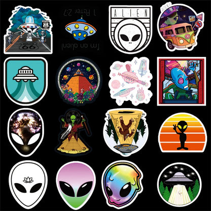 50PCS Alien Sticker PVC Graffiti Laptop Computer Mobile Phone Graffiti Guitar Gift Toy Sticker