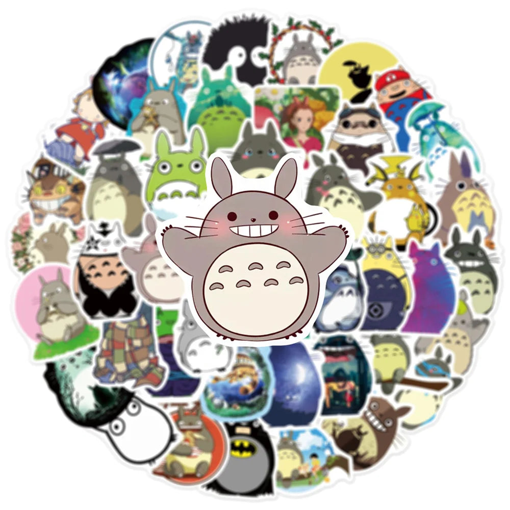 50PCS Hayao Miyazaki Chinchilla Animation Personalized Graffiti Sticker Waterproof Luggage Compartment Skateboard