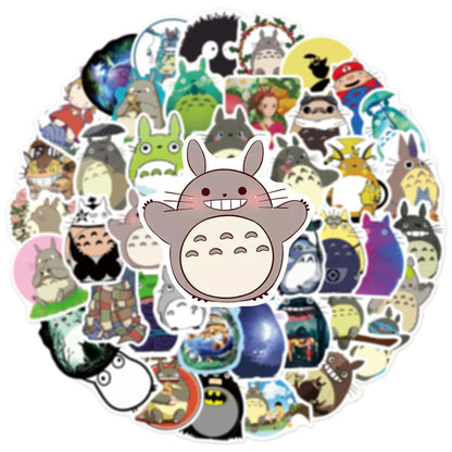 50PCS Hayao Miyazaki Chinchilla Animation Personalized Graffiti Sticker Waterproof Luggage Compartment Skateboard