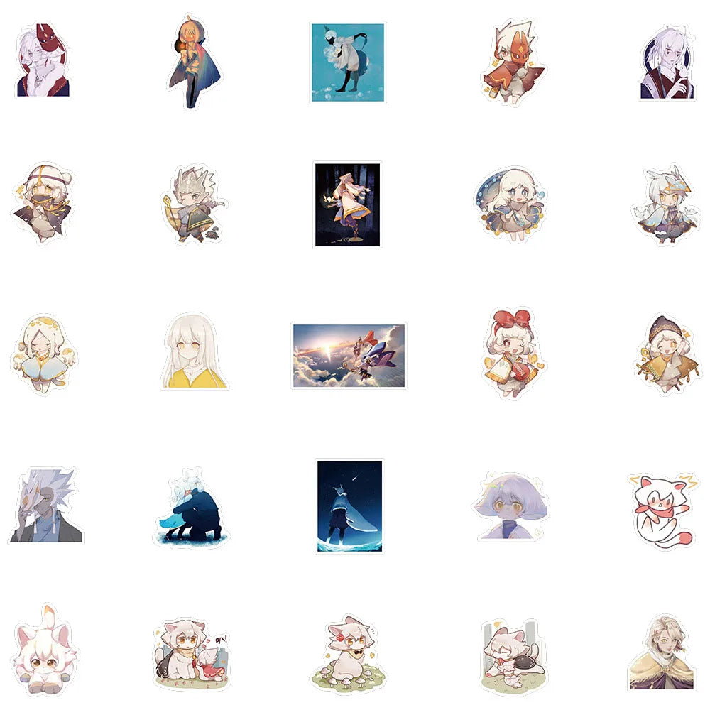 50PCS Cartoon Game Light Meets Meow Mushroom Personalized Decoration Graffiti Waterproof Sticker Notebook Helmet