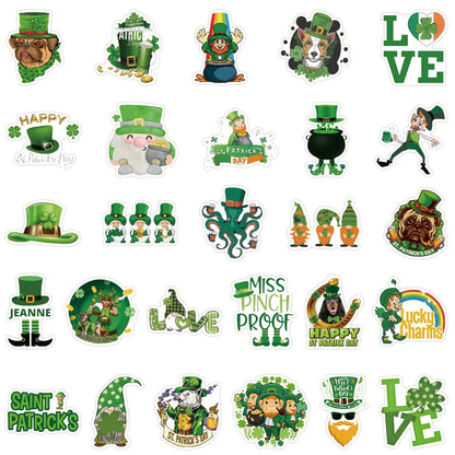 100PCS Irish Festival Waterproof Graffiti Sticker Computer Luggage Phone Case Water Cup Guitar Helmet Refrigerator
