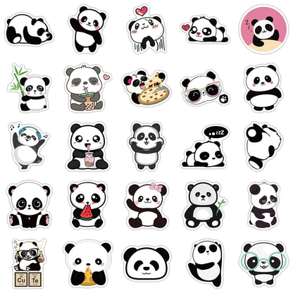 50PCS cartoon panda graffiti decoration suitcase guitar waterproof sticker