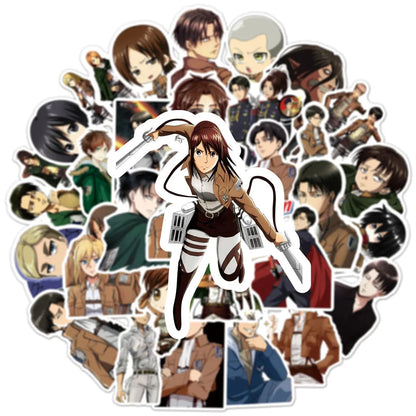 50PCS Anime Attacking Giant Graffiti Helmet Sticker Notebook Guitar Skateboard Mobile Toy Cartoon PVC Sticker