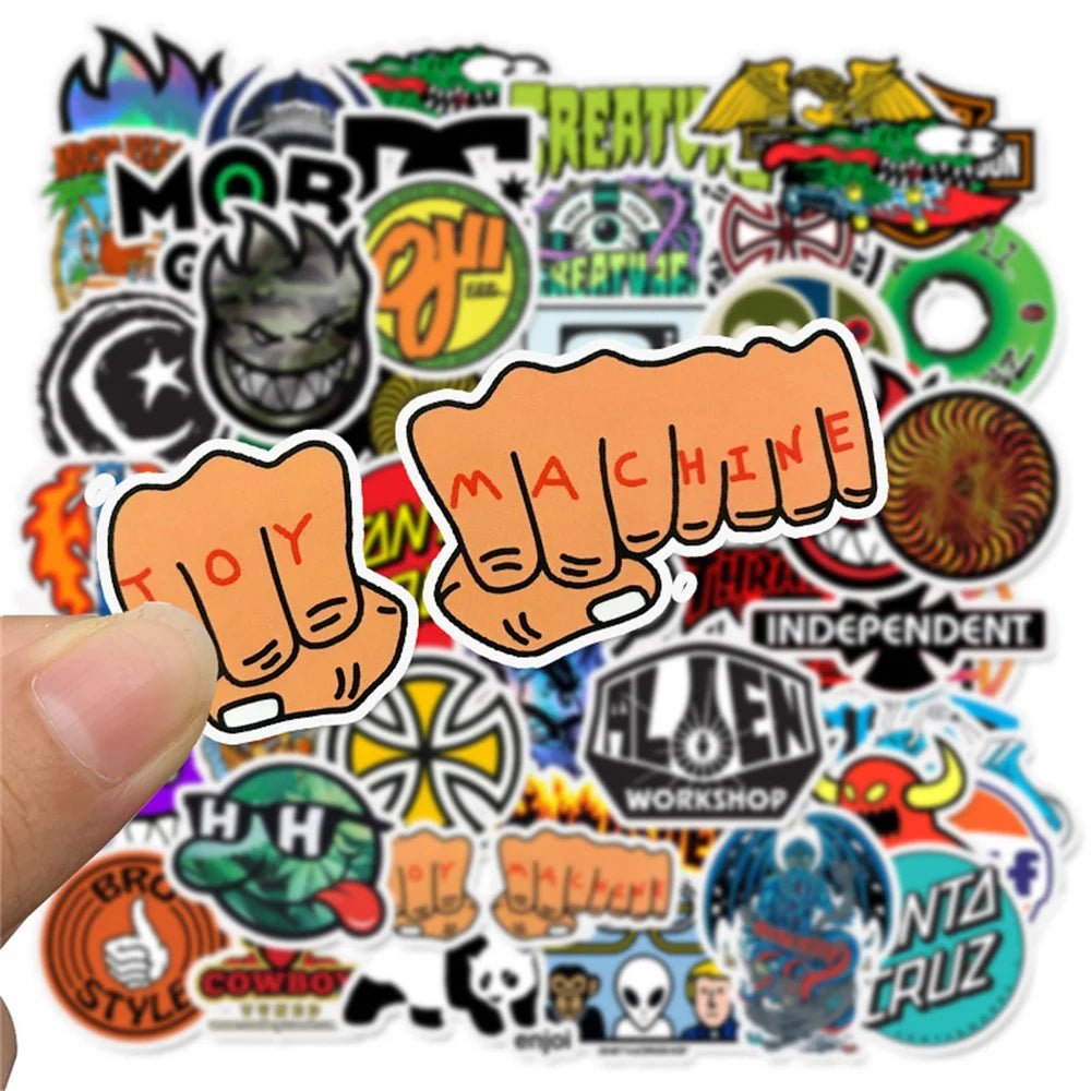 50PCS Fashion Cool Skateboard Graffiti Sticker Laptop Guitar Luggage Skateboard Bike Waterproof Toy Gift Sticker