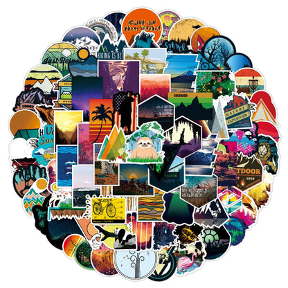 50PCS Outdoor Travel Small Fresh Stickers Skateboard Laptop Graffiti Waterproof Stickers Children's Toys