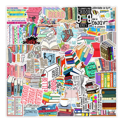 50PCS Book Reading Graffiti Stickers Computer Mobile Phone Tablet Computer Decorative Stickers